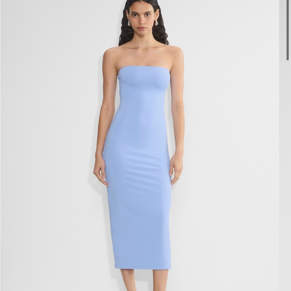 Aritzia Strapless Light Blue Dress